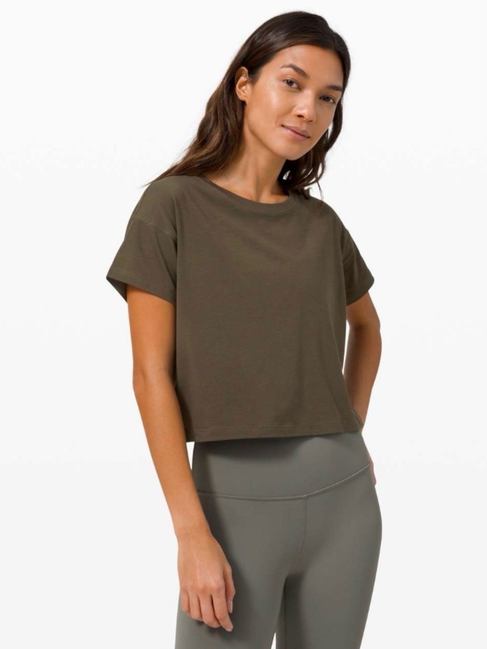 Lululemon Cates Tee Dark Olive Size 8